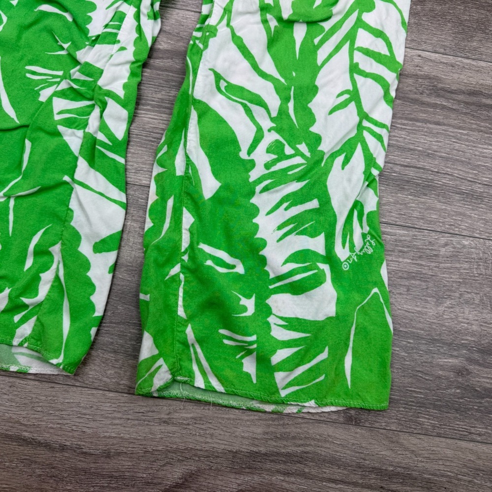 Lily Pulitzer X Target Palazzo Pants Womens XS Green White Palm Tree Tropical - Picture 4 of 16